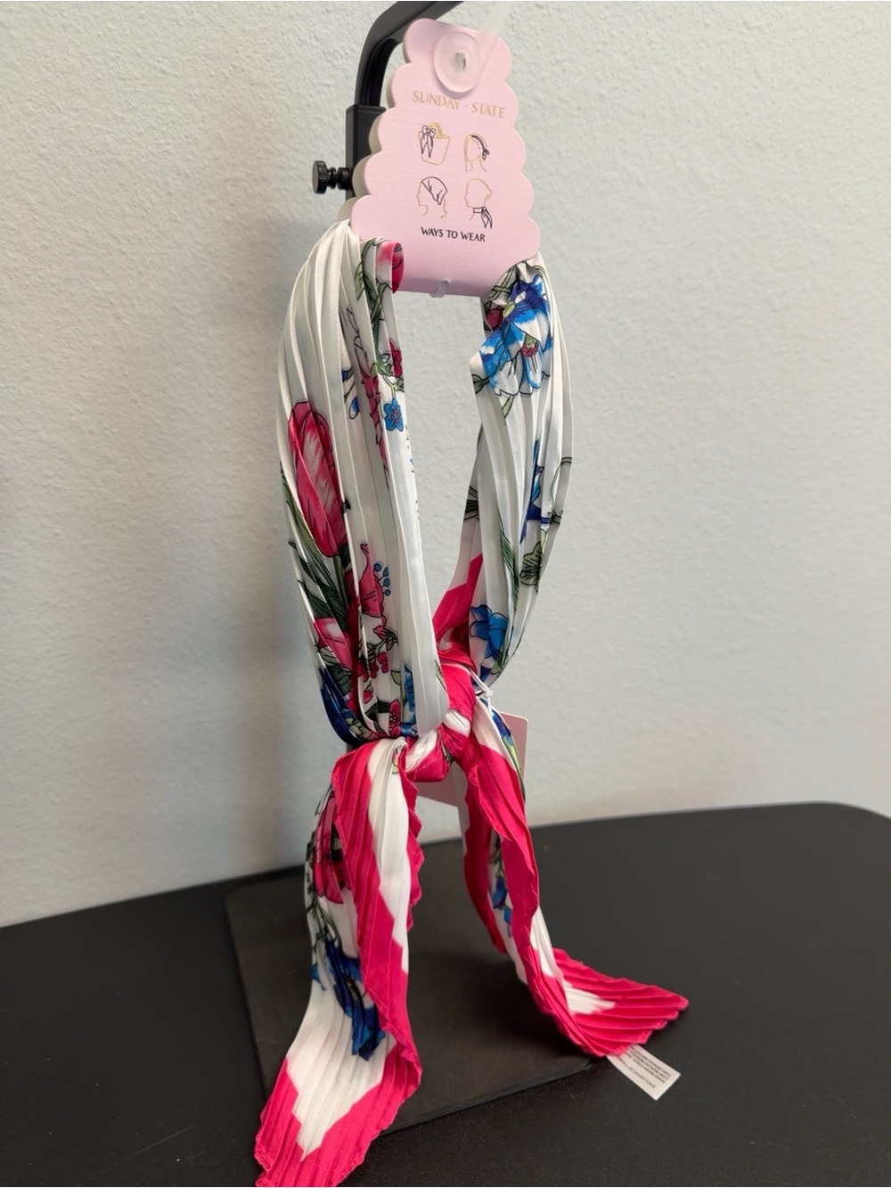 Sunday State | Pleated Floral Feminine Hair Purse Neck Scarf 🌷